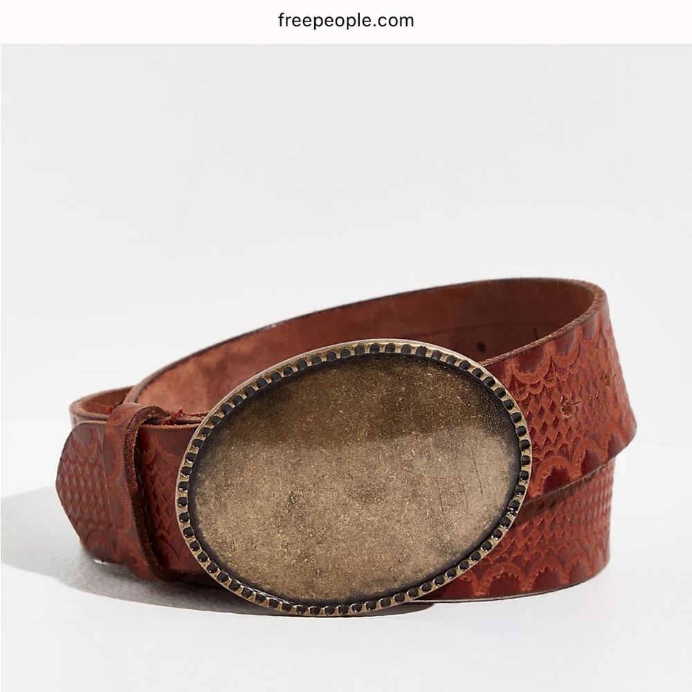 We The Free Cognac Belt with Gold Buckle